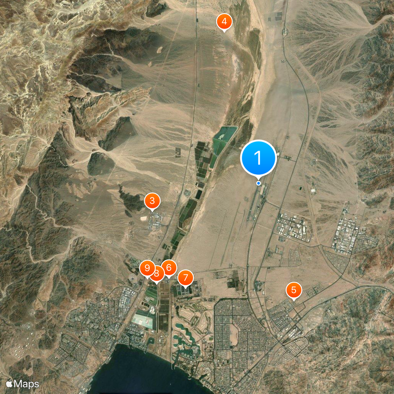 King Hussein International Airport Map