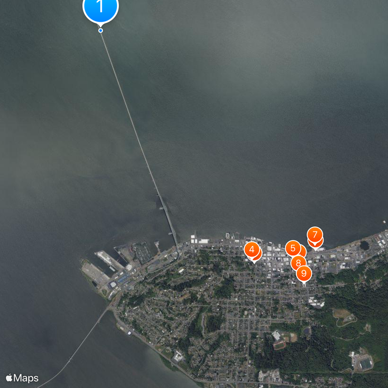 Pont Astoria-Megler Carte