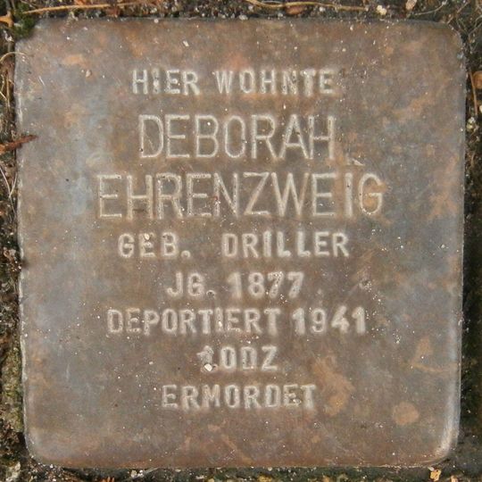 Stolperstein dedicated to Deborah Ehrenzweig