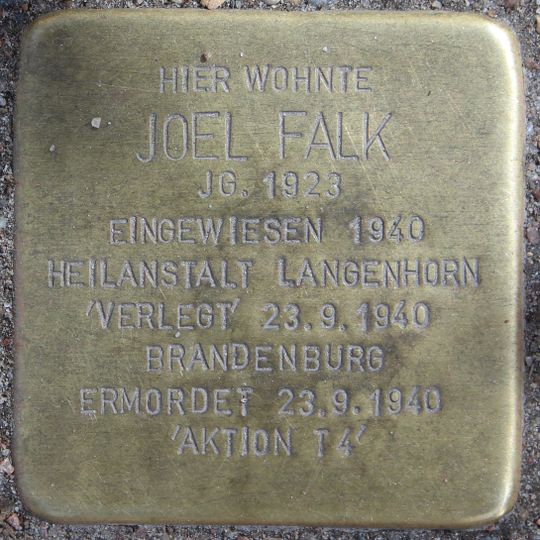 Stolperstein en memoria de Joel Falk
