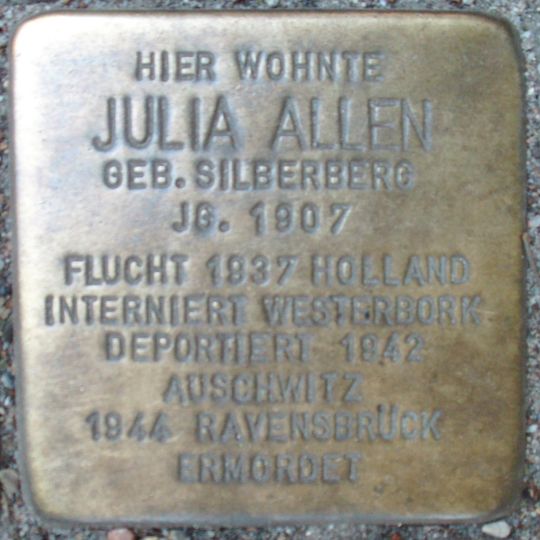 Stolperstein en memoria de Julia Allen