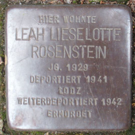 Stolperstein en memoria de Leah Lieselotte Rosenstein