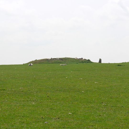 Standing stone and adjacent round cairn, 760m north east of East Shaftoe Hall