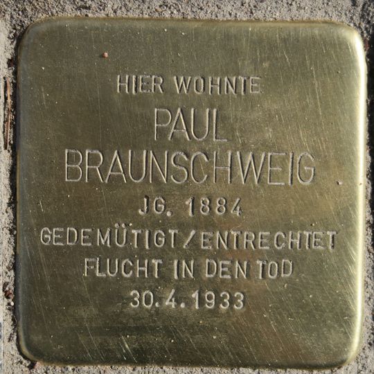 Stolperstein dedicated to Paul Braunschweig