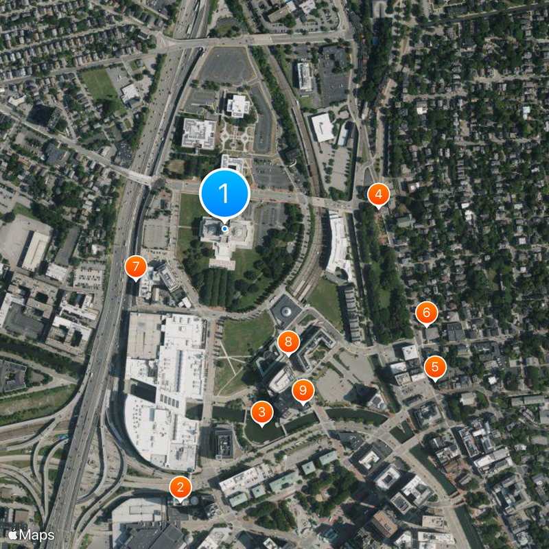 Rhode Island State House Map