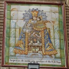Ceramic panel of Our Lady of the Forsaken at Sant Cristòfol street