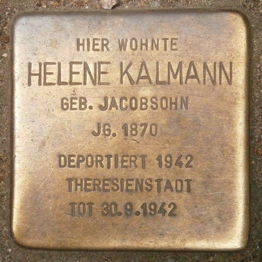 Stolperstein dedicated to Helene Kalmann