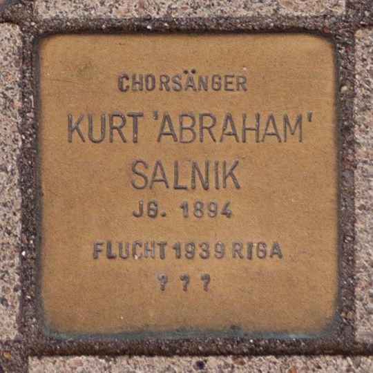 Stolperstein en memoria de Kurt ‚Abraham‘ Salnik