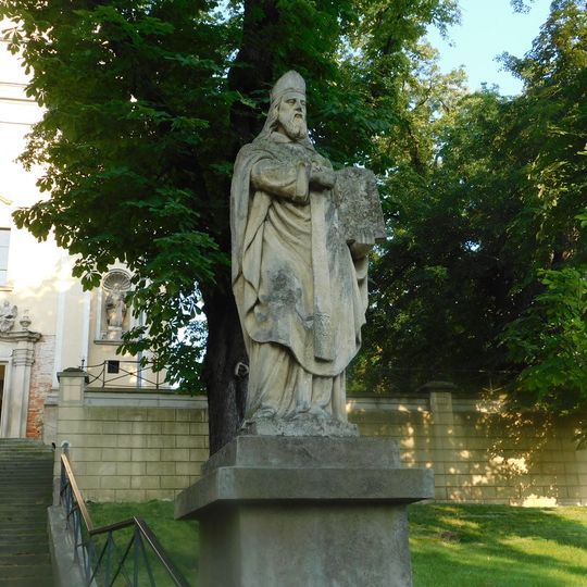 Socha svatého Metoděje před kostelem svatého Bartoloměje v Napajedlech