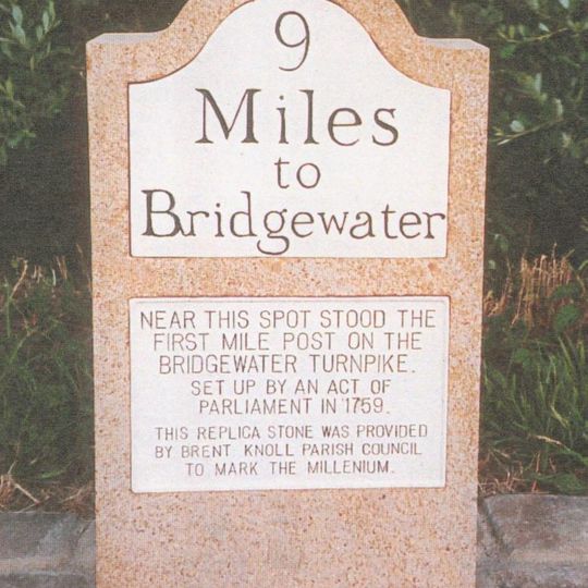 Milestone, Bristol Road, White Cross Crossroads; 50m S of Fox & Goose PH
