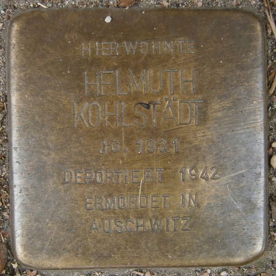 Stolperstein dedicated to Helmuth Kohlstädt