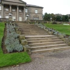 Flight of steps between intermediate and lower terrace of garden before south front of Tatton Hall