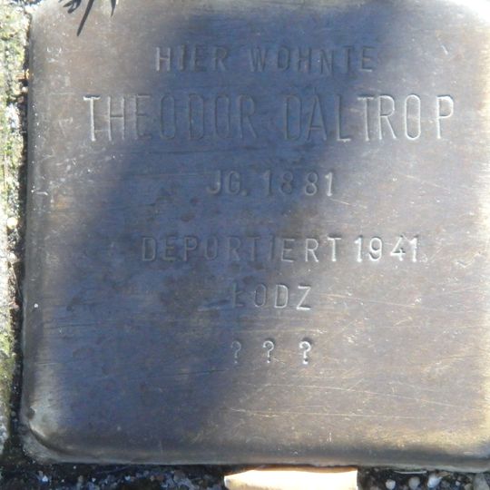 Stolperstein em memória de Theodor Daltrop