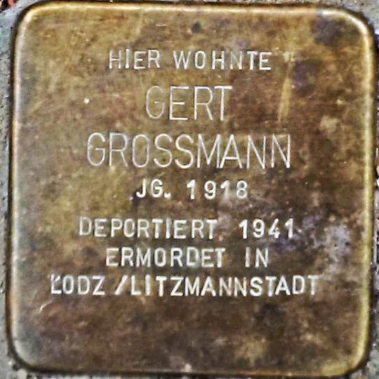 Stolperstein à la mémoire de Gert Grossmann