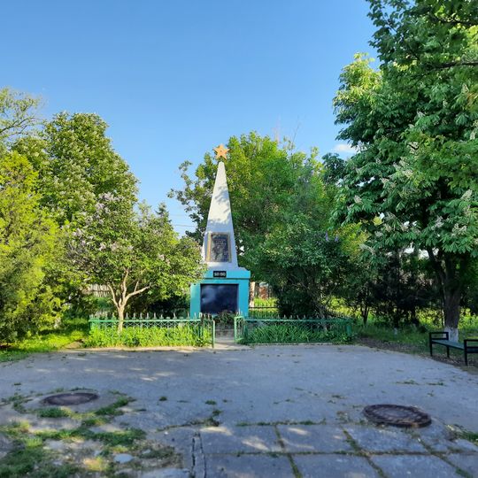 Monument la mormântul comun al ostașilor și în memoria consătenilor căzuți în război