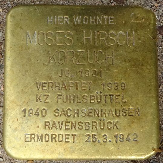 Stolperstein à la mémoire de Moses Hirsch Korzuch