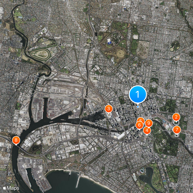 Ville de Melbourne Carte