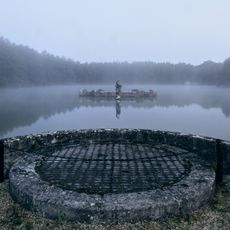 Statue of Neptune with Attached Underwater Tunnel, Stairs, Circular and Rectangular Chambers and Artificial Island, Witley Park