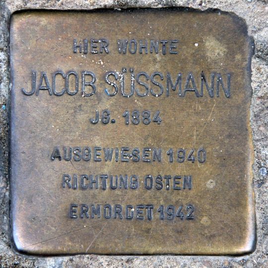 Stolperstein en memoria de Jacob Süssmann