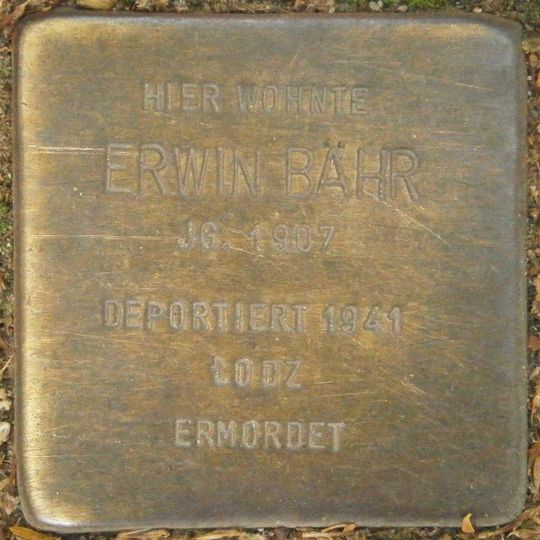 Stolperstein em memória de Erwin Bähr