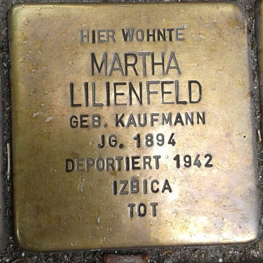 Stolperstein en memoria de Martha Lilienfeld