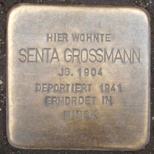 Stolperstein dedicated to Senta Grossmann