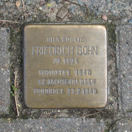 Stolperstein dedicated to Friedrich Bohn