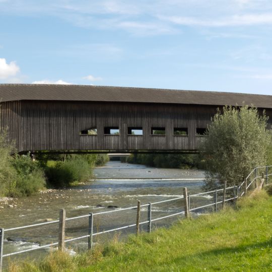 Schüpbach, gedeckte Holzbrücke über die Emme
