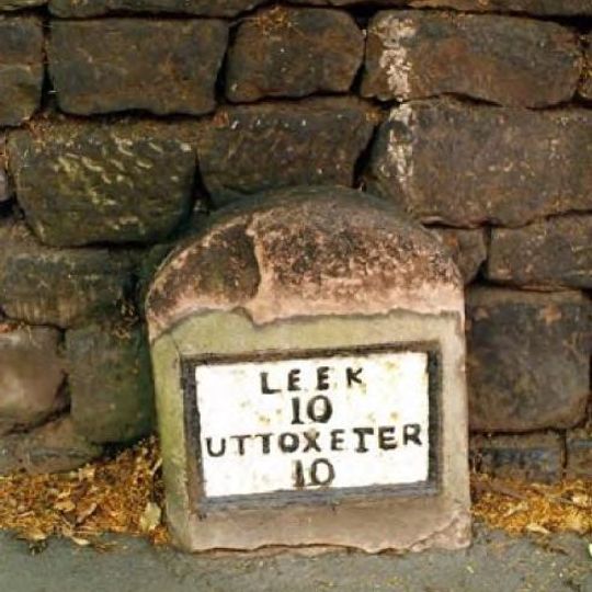 Milestone, Leek Road, at foot of Butler's Hill