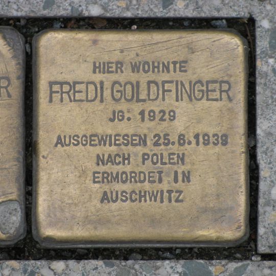 Stolperstein en memoria de Fredi Goldfinger