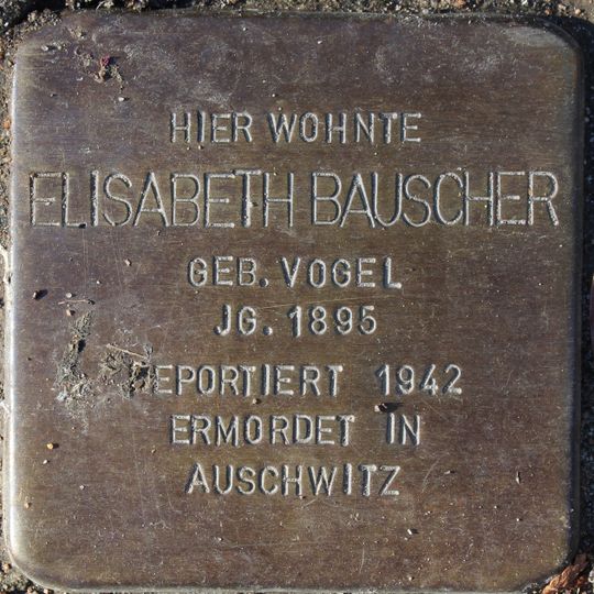 Stolperstein dedicated to Elisabeth Bauscher