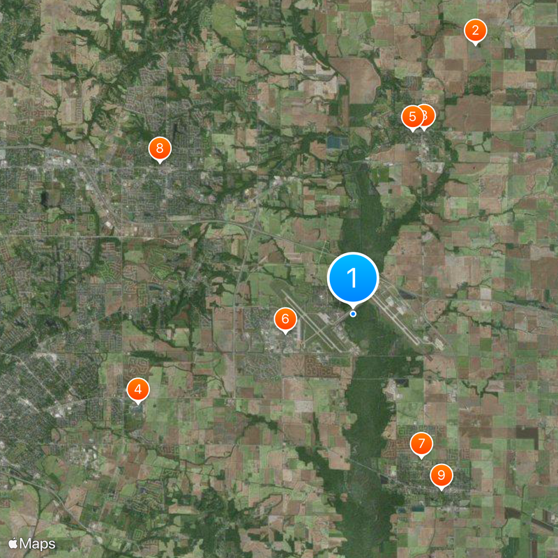 Aéroport MidAmerica St. Louis Carte