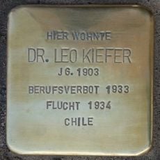 Stolperstein dedicated to Leo Kiefer