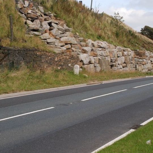 Milestone, above Easden Clough, by Ford Stone Quarry