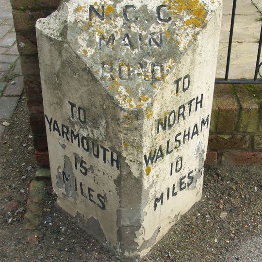 Milestone, c.2/5 mile N of The Crown Inn