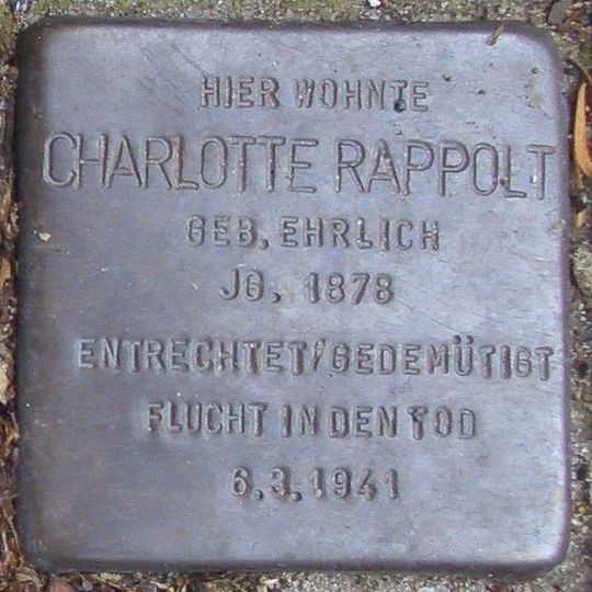 Stolperstein dedicated to Charlotte Rappolt