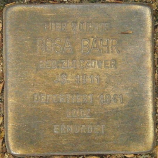 Stolperstein en memoria de Rosa Bähr