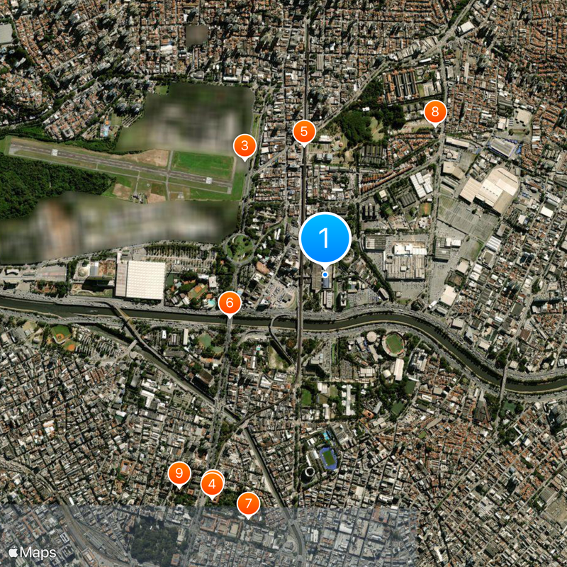 Tietê Bus Terminal Map