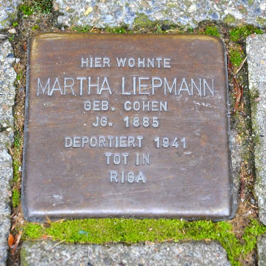 Stolperstein en memoria de Martha Liepmann