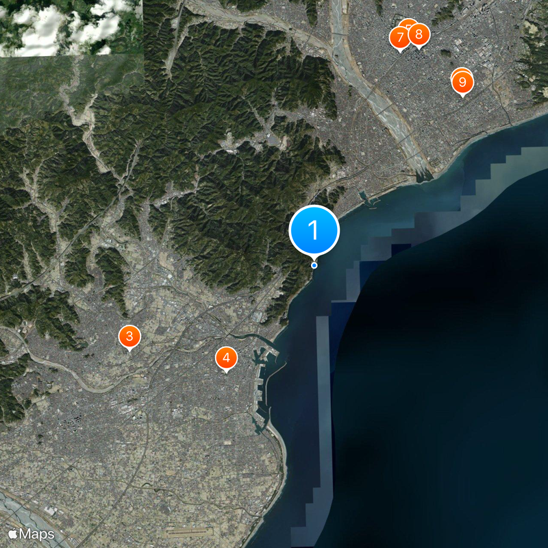 Ōkuzure Coast Map