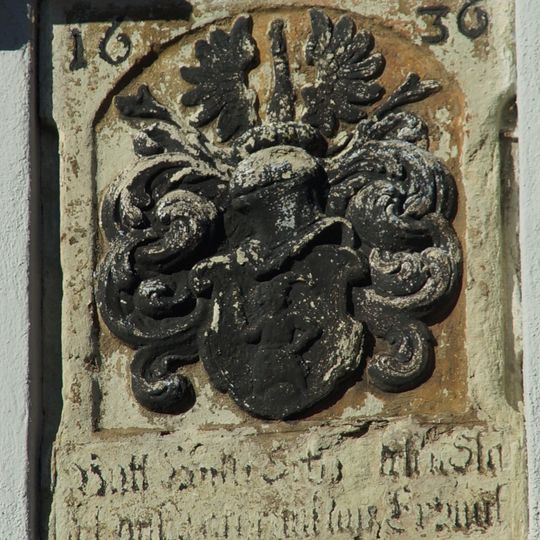 Wappenstein mit Inschrift