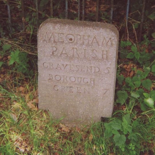 Milepost, Wrotham Road, S of jct with Longfield Road, outside school