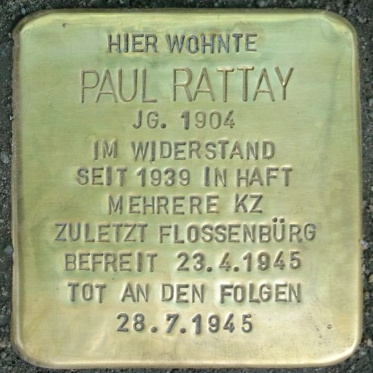 Stolperstein en memoria de Paul Rattay