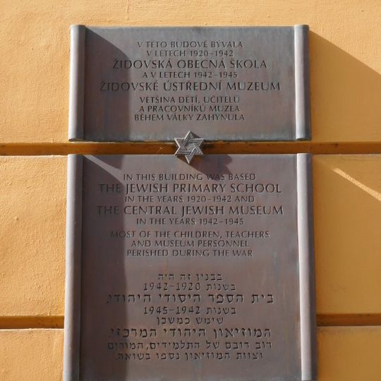 Plaque of Jewish Primary School and Jewish Central Museum