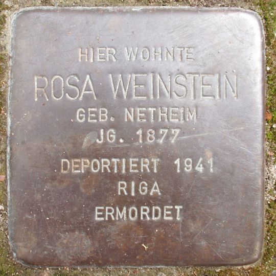 Stolperstein dedicated to Rosa Weinstein