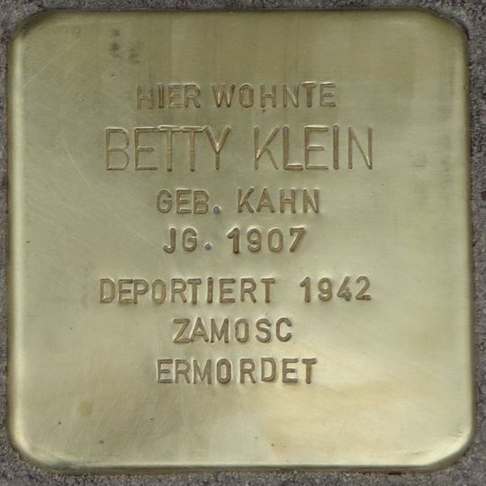 Stolperstein à la mémoire de Betty Klein