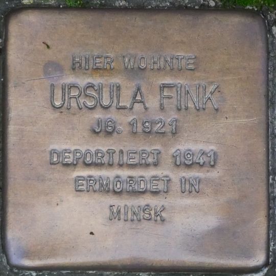 Stolperstein dedicated to Ursula Fink