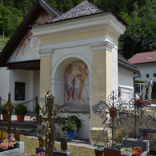 Nischenbildstock mit Fresko Jesus begegnet seiner Mutter