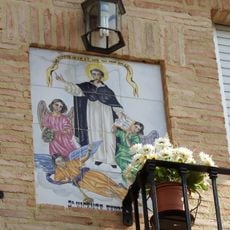 Ceramic panel of Saint Vincent Ferrer at 38 Sant Vicent street