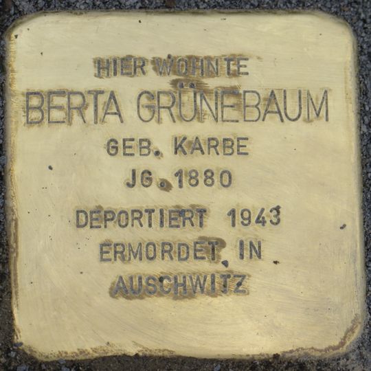 Stolperstein em memória de Berta Grünebaum